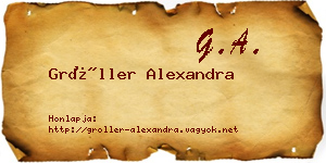 Gröller Alexandra névjegykártya